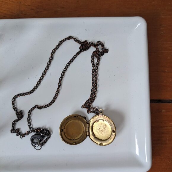 Handmade Gold Locket Necklace with Spoon - Picture 2 of 3